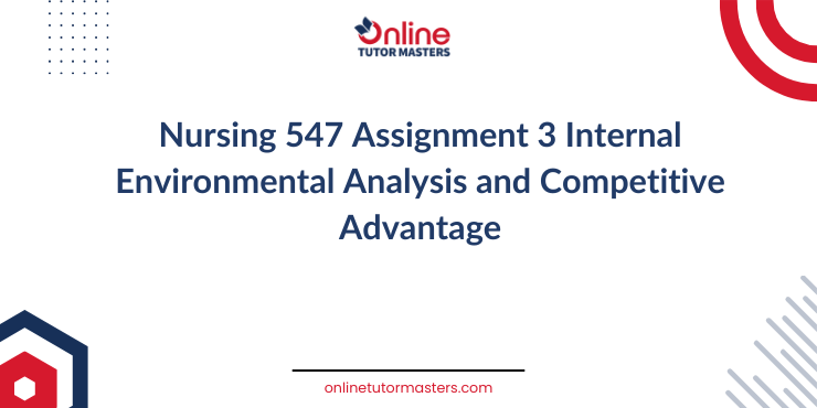 Nursing 547 Assignment 3 Internal Environmental Analysis and Competitive Advantage