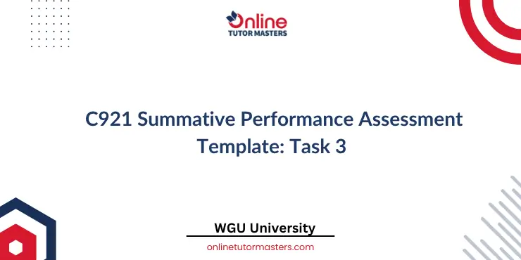 C921 Summative Performance Assessment